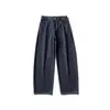 Yidao Vintage 2026 Primavera Novo Estilo Americano Calça Jeans de Barra Curva com Design Desgastado, Estilo de Rua Emagrecedor Calça de Perna Larga para Homens