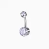 Piercing de umbigo em liga de titânio F136 estilo cilíndrico com zircônia 5A anel de umbigo G23 titânio joias para piercing corporal atacado de fábrica