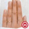Anel Clássico Simples de Prata Esterlina S925 com Abertura e Zircônia de Quatro Garras Versátil Anel Anel Design de Nicho Estilo Coreano para Mulheres