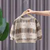 Moletons para Meninos e Meninas Primavera e Outono Novos Soltos Fofos Estampados Infantis Bebê Estilosos Pulôver Camada Base Tendência