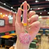 Llavero Colgante de Manzana 3D Pequeña con Incrustaciones de Pedrería Transfronteriza, Accesorio Versátil para Bolsos de Mujer, Dijes de Alta Gama, Pequeño Regalo
