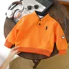 Moletom Infantil Primavera e Outono 2025 Nova Moda Roupa de Primavera para Crianças Maiores Tendência Top Street Camisa Base Tendência