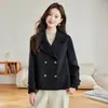 Abrigo de Lana Estilo Nuevo 2026 con Hebilla Dorada, Chaqueta Corta de Lana Doble Cara, Top Versátil, Ropa Popular para Mujer