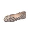 Zapatos de Estilo Francés para Mujer Punta Cuadrada Boca Baja Zapatos Planos Primavera y Otoño Nuevos Zapatos de Frijol 2024 Zapatos de Estilo Hada sin Cordones