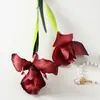 Flores Artificiales Temáticas Borgoña, Decoración de Boda y Hotel, Arreglo Floral de Guía, Flores Artificiales de Rosa, Decoración del Hogar y Anfitrión