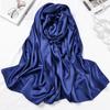 Versión coreana de bufanda de seda de color sólido clásico para mujer, seda satinada, espesa, nueva seda satinada, chal bufanda monocromático al por mayor