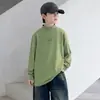 Camada Base de Fleece com Gola Alta Meia para Meninos Outono Inverno 2026 Novo Estilo Camiseta de Manga Longa Infantil Roupa Íntima para Crianças de Tamanho Médio e Grande Camiseta Tendência