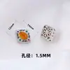Caja Mágica de Cobre que Conserva el Color con Baño de Plata Gruesa Superficie del Anillo con Accesorios de Joyería de Diamante Separador de Pulsera Cuentas Superficie de Huevo Accesorios Hechos a Mano DIY