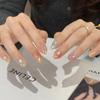Uñas Portátiles Puras Hechas a Mano, de Gama Alta, Deslumbrantes Hielo-Transparente Ojo de Gato Diamantes Triturados, Lujo Ligero, Puro Deseo, Manicura Dulce y Fresca, Uñas Postizas Removibles