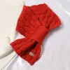 Cachecol Pequeno de Tricô Cruzado Preguiçoso Feminino Outono e Inverno Estilo Coreano Estilo Japonês Versátil Acolchoado Quente Cachecol de Lã Moda ins Cachecol