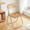Silla Plegable Famosa en Internet, Silla Transparente Acrílica, Silla de Manicura Famosa en Internet para Tomar Fotos, Taburete Simple Plegable de Cristal para Comedor