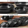 Plato para Salsa de Melamina Negro Plato para Sabor de Hot Pot Plato Pequeño Plato para Salsa de Restaurante Compartimento Doble de Plástico Cuatro Compartimentos Condimento Tres Compartimentos