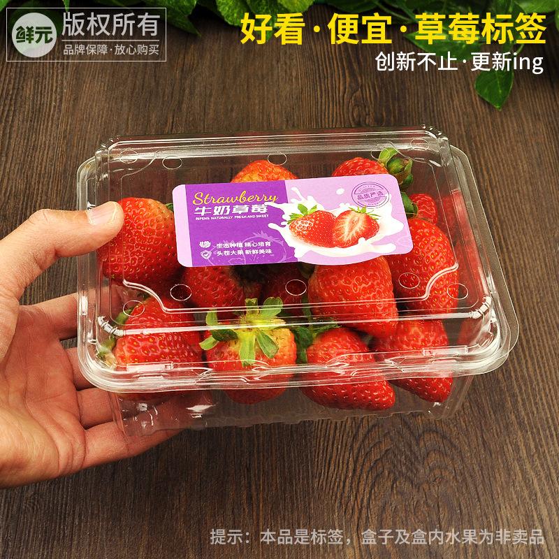 草莓标签打折不干胶圣女果贴纸水果