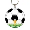 Chaveiro Acrílico Plano Tema Copa do Mundo Estojo de Lápis Unisex Mochila Pequeno Pingente Decoração para Jovens