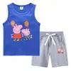 Traje Deportivo Casual de Dos Piezas para Niños Pequeños y Medianos - Chaleco y Pantalón de Verano 2023, Camiseta Base, Ropa Exterior Delgada sin Mangas