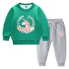 Conjunto de suéter infantil outono e inverno 2023 Estilo ocidental novo grande infantil de veludo acolchoado quente de inverno com mangas compridas