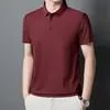 Camisa Polo de Seda de Hielo Sin Costuras de Alta Gama Talla Grande para Hombre Multicolor Tendencia Verano 2025 Marca Polo con Cuello Camisero Manga Corta de Negocios para Hombre