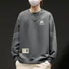 Sudadera para hombre 2025 otoño estilo americano holgada manga larga cuello redondo engrosada ropa deportiva pullover modelo moderno peso pesado