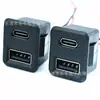 LN-017 Puerto de carga dual de 2 en 1 USB+Type-C negro con cable de 10 cm 22AWG, certificado CE