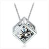 Qiaolanxuan Prata Esterlina Imitação Cubo Mágico Amor Pingente Feminino Janela Quadrada Diamante Joias Coreanas Colar Estilo Coreano Joias