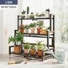 Estantería de flores de hierro forjado y acero inoxidable, para balcón, patio, escalera de piso a piso, multicapa, con estructura carnosa.