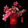 2027 Cubo de Abrazos Festival de Primavera Año Nuevo Año del Cabra Atmósfera Festiva Decoraciones de Flores Artificiales para Decoración de Sala de Estar Arreglo de Flores Artificiales