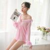 Sexy Pijama Nuevo Traje Camisa Transparente Chifón Transparente Lencería Sexy Mujer Uniforme Ropa Tentación