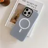Funda Magnética de Color Caramelo con Textura para iPhone16promax Apple 15 Funda para Teléfono Móvil 14 Funda Suave 13 Color Sólido 11