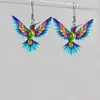 Pendientes acrílicos de pájaro colorido de primavera transfronterizos europeos y americanos, nuevos pendientes de moda retro de venta caliente 2024