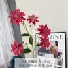 5 Lirios Artificiales de Doble Pétalo Impresos en 3D Decoración de Boda Flores Artificiales Decoración del Hogar Adornos Ramo