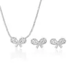 Conjunto Transfronterizo de Pendientes y Collares de Moda para el Día a Día, Joyería Fresca con Lazo Estilo Ins, Elegante Cadena para Clavícula para Mujeres