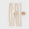 Pantalones para Niña Primavera y Otoño Estilo Nuevo Leggings para Bebé Niña Pantalones Largos para Niños Lazo Dulce Pantalones de Canalé Versátiles