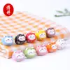 Gato de la Suerte Cerámico Colorido Gato Lindo de Cerámica Pintado Pulsera DIY Bolsa con Cuentas Decoración Llavero Colgante