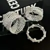 Pulsera Brazalete Vintage de Perlas de Imitación Pulsera de Muñeca de Lujo Ligero Temperamento Retro Diseño Único de Nicho Joyería de Mano