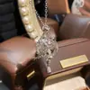 Collar elástico con colgante de estrella de cristal blanco tipo ráfaga de malla, diseño único, cadena versátil de alta gama para suéter