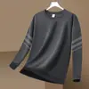 Moletom masculino de outono e inverno, corte solto, gola redonda, pulôver, manga longa, top versátil e moderno, jaqueta sem capuz