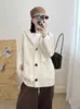 Casaco Suéter com Capuz Casual Solto 2026 Outono/Inverno Novo Vintage Casual Solto Cor Sólida Bolso Cardigan de Tricô para Mulheres