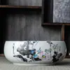 Acessórios de Pincel de Chá em Porcelana Azul e Branca, Conjunto de Chá de Cerâmica, Tigela de Chá, Acessórios para Cerimônia do Chá, Bacia Grande para Lavar Água, Especial para Todos