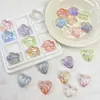 Acrílico UV Transparente Corazón Ondulado Estrella de Cinco Puntas Flor de Ciruelo Agujero Recto Cuentas Hechas a Mano DIY Cadena para Teléfono Móvil Accesorios de Joyería