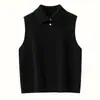 Otoño/Invierno 2026 Nuevo Tejido de Cachemira para Mujer Clásico Versátil Adelgazante Juvenil Chaleco Moda Cuello Alto