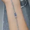 TikTok Suprimento Pulseira Natural de Tanzanita da Tanzânia Conjunto de Prata 925 5x 7mm Pulseira Elegante da Moda para Mulheres Atacado