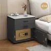 Nueva mesita de noche inteligente antirrobo para dormitorio, no requiere instalación, mueble de noche de madera maciza para uso doméstico, gabinete de almacenamiento multifuncional, seguro