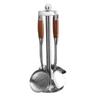 Fábrica espátula alemã aço inoxidável utensílios domésticos de cozinha de madeira maciça punho anti-escalda stir-fry pá de sopa colander jogo de pá de fritura