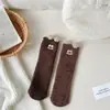 Meias de veludo coral fofas femininas outono e inverno meias de algodão de pelúcia espessadas meias de chão quentes e peludas para dormir em casa inverno