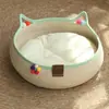 Ninho e Arranhador de Gato Integrados em Rattan, Ninho de Dormir para Pet Tecido à Mão, Lavável e que Não Solta Fiapos, Ninho de Segurança para Gatos