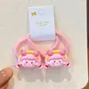 Laços de Cabelo Rosa Fofos para Meninas, Elásticos de Cabelo Infantis que Não Danificam o Cabelo, Elásticos de Alta Elasticidade, Acessórios de Cabelo de Coelho de Desenho Animado