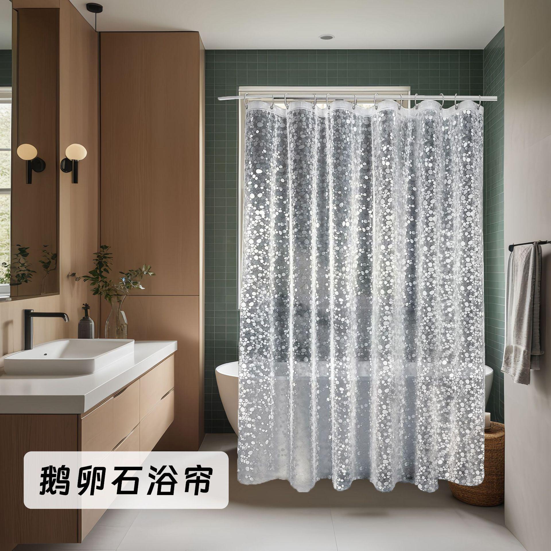 EVA鹅卵石浴帘防水防霉隔离帘子跨境热销亚马逊爆品