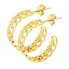 Pendientes de Moda Retro Franceses de Oro de 18 Quilates Europeos y Americanos de Acero de Titanio para Mujer Diseño de Nicho Pendientes de Botón Geométricos Transfronterizos Venta al por Mayor