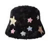 Sombrero de Pescador de Lana de Cordero Estilo Coreano para Mujer, Invierno Felpa Engrosado Cálido Ins Versátil de Moda para Adelgazar la Cara