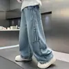 Calças de Primavera para Meninos 2026 Novo Estilo para Crianças Maiores, Calças Jeans Longas de Sarja para Meninos para Primavera e Outono